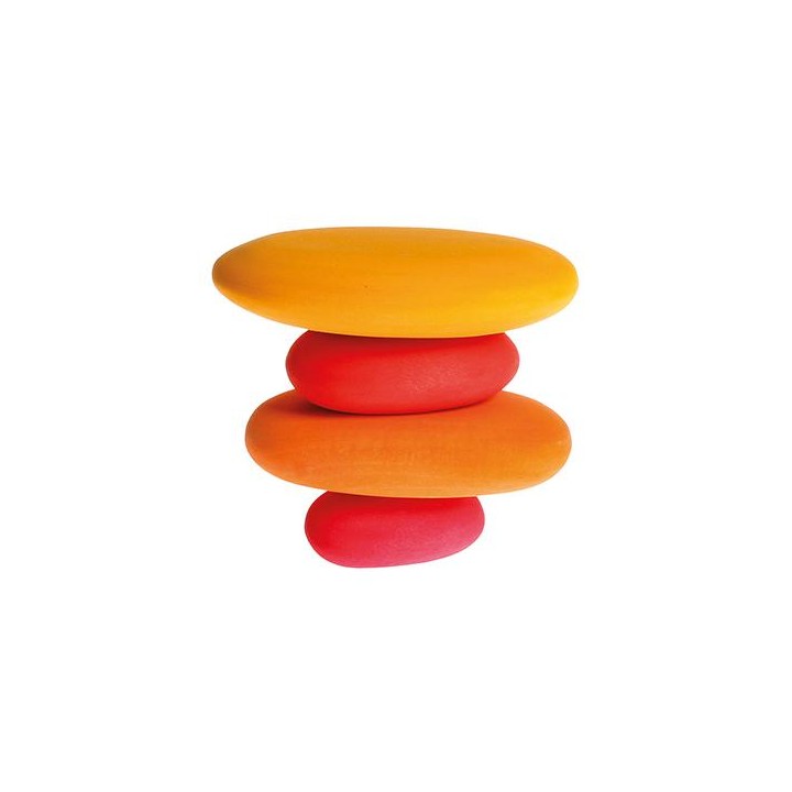 Piedras de madera tonos rojos