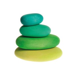 Piedras de madera tonos verdes