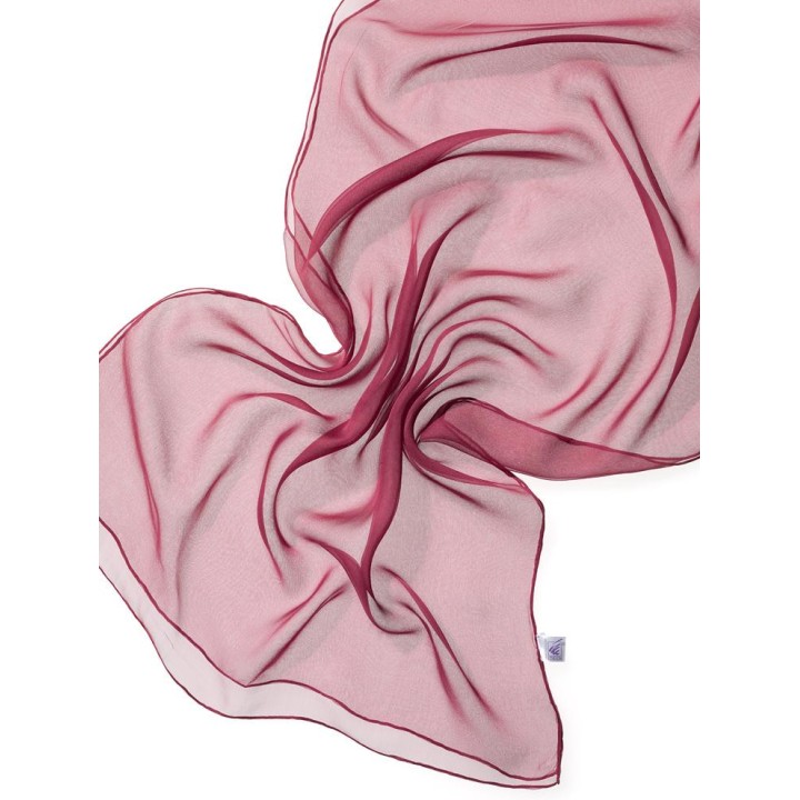 Chal de seda chiffon - rojo burdeos