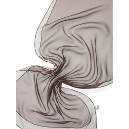 Chal de seda chiffon - marrón oscuro