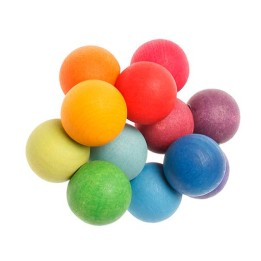 Sonajero bolitas arco iris.