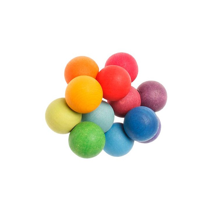 Sonajero bolitas arco iris.