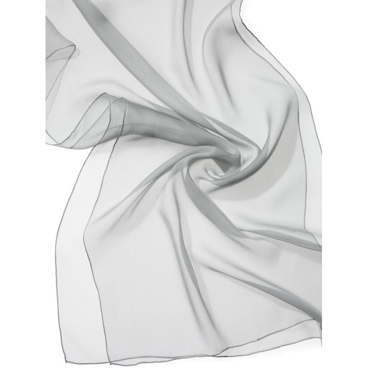 Chal de seda chiffon - gris