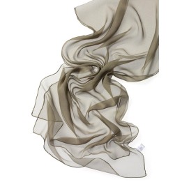 Chal de seda chiffon - khaki