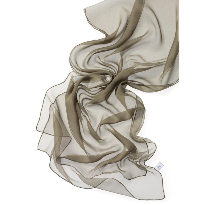 Chal de seda chiffon - khaki