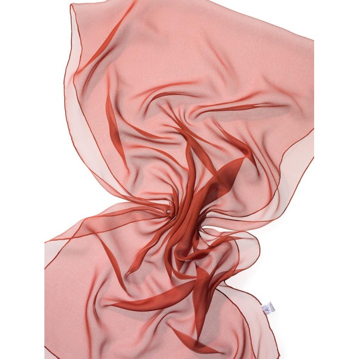 Chal de seda chiffon - color oxido