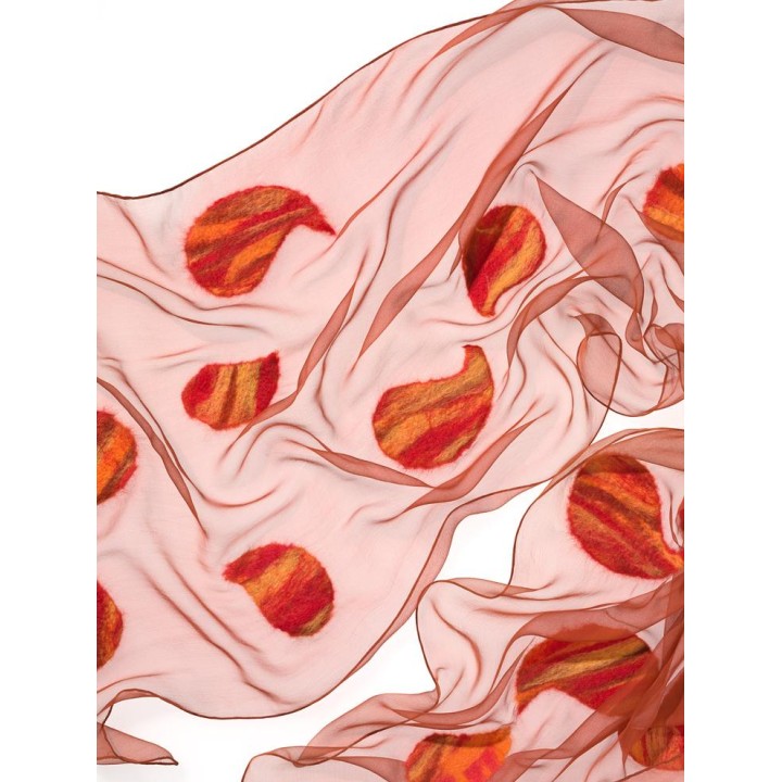 Chal de seda chiffon - color oxido