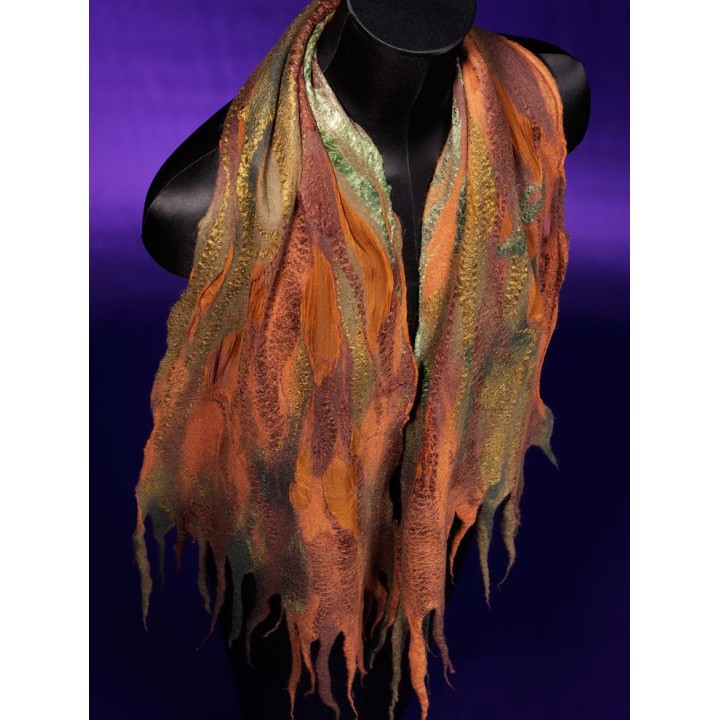 Chal de seda chiffon - color oxido