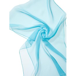 Chal en seda chiffon - azul turquesa claro