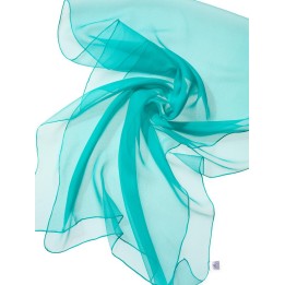 Chal de seda chiffon - azul laguna