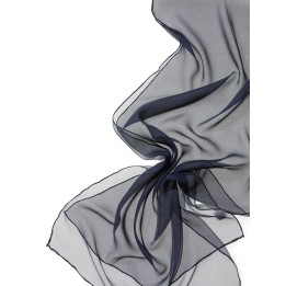 Chal de seda chiffon - azul marino oscuro