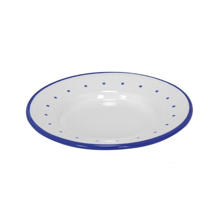 Plato esmaltado blanco
