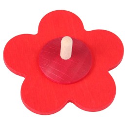 Peonza flor de madera