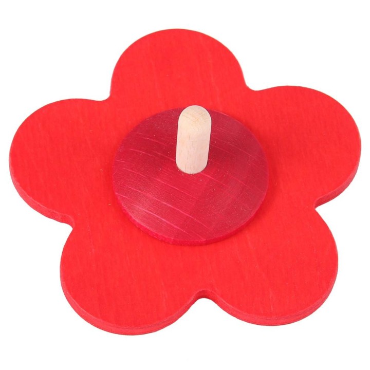 Peonza flor de madera
