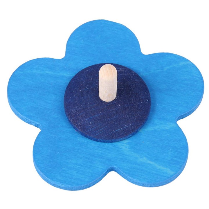 Peonza flor de madera