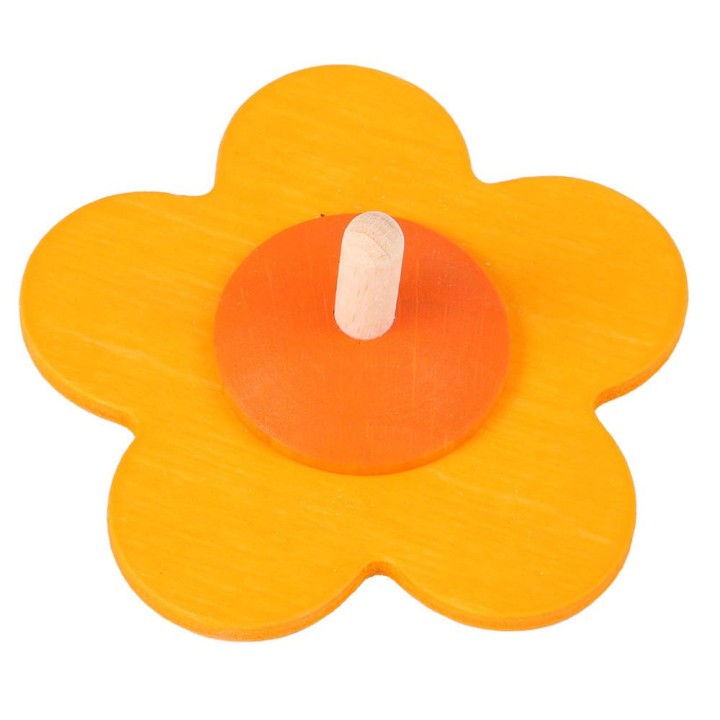 Peonza flor de madera