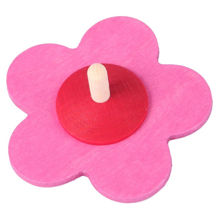 Peonza flor de madera