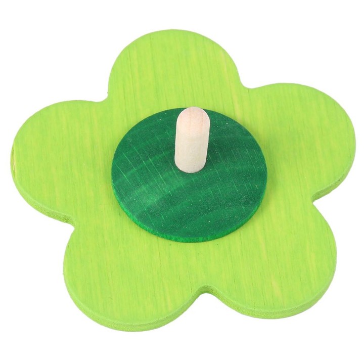 Peonza flor de madera