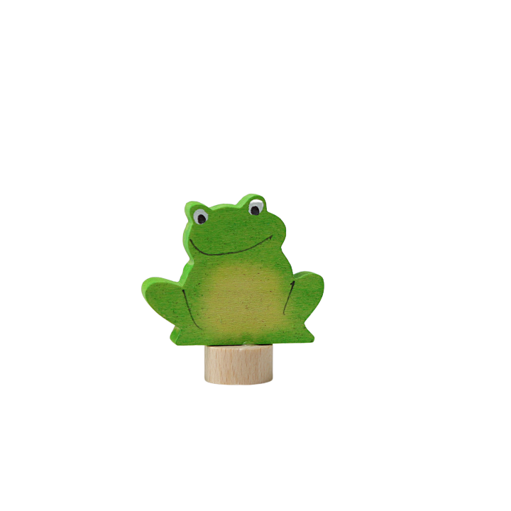 Figura de madera rana sentada