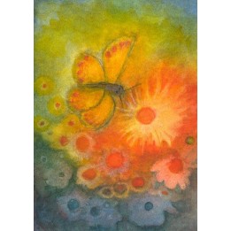Postal Verano con mariposa