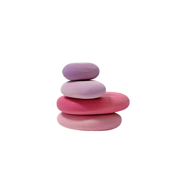 Piedras de madera tonos rosas