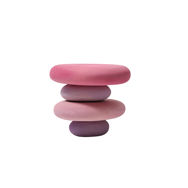 Piedras de madera tonos rosas