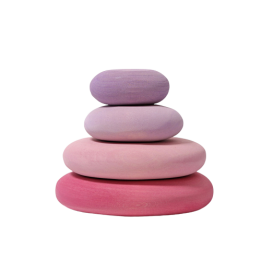 Piedras de madera tonos rosas