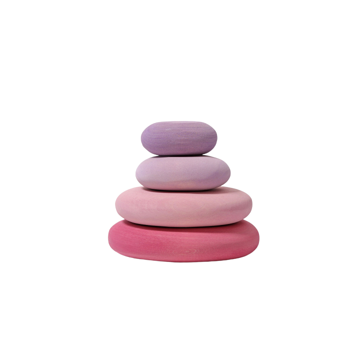 Piedras de madera tonos rosas