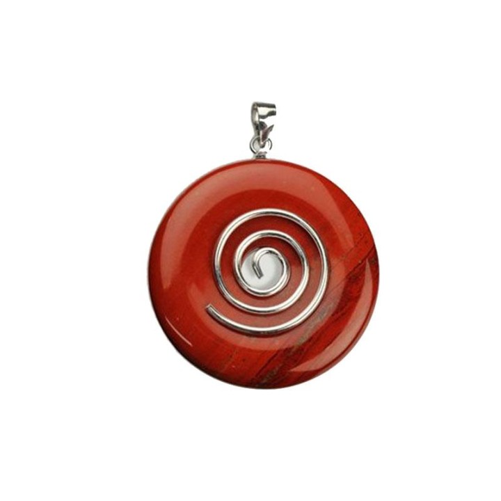 Colgante Circulo de la vida Jaspe rojo y plata