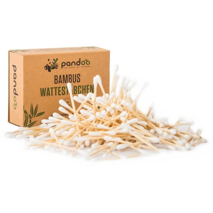 Bastoncillos para los oídos de bambú y algodón orgánico
