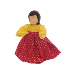 Muñeca waldorf madre morena