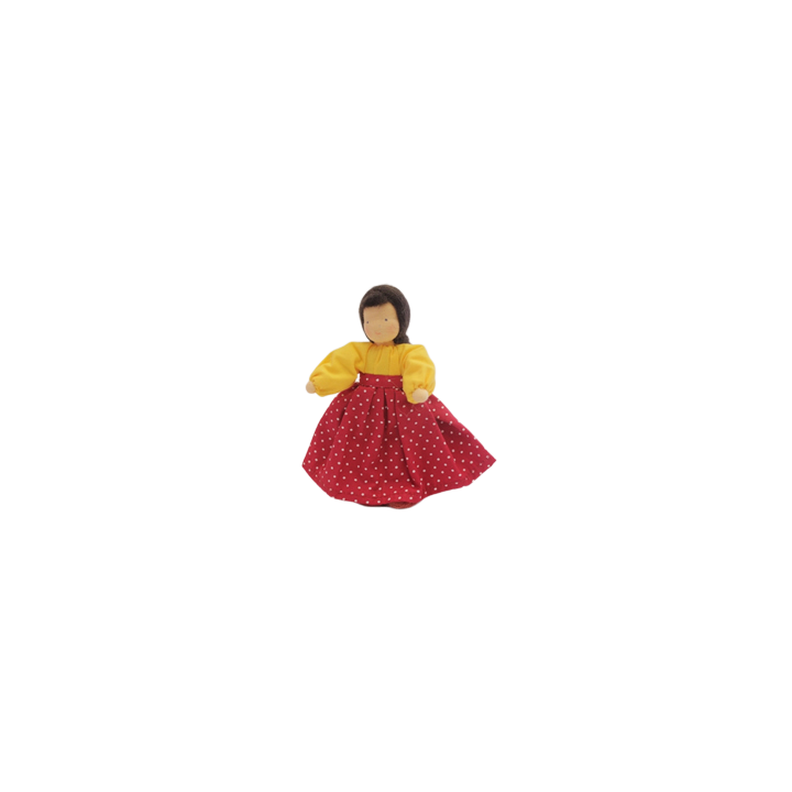 Muñeca waldorf madre morena