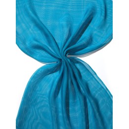 Chal de seda Tissu de gasa - azul turquesa.