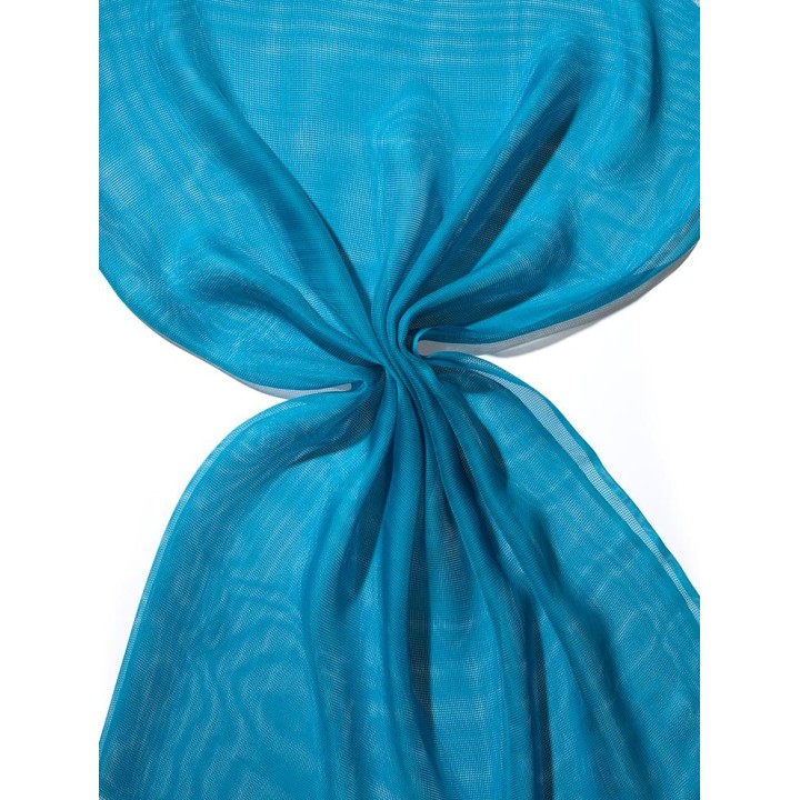 Chal de seda Tissu de gasa - azul turquesa.