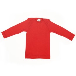 Camiseta de lana y seda roja