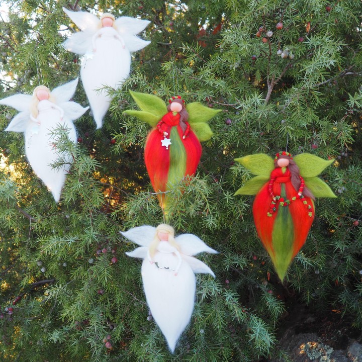 Hada de Navidad blanca