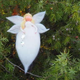 Hada de Navidad blanca