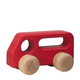 Autobús de madera rojo