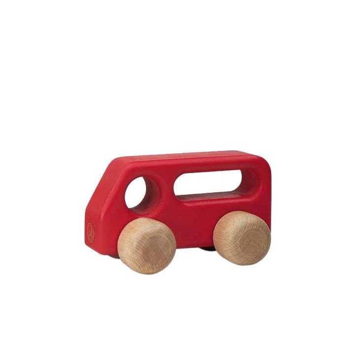 Autobús de madera rojo
