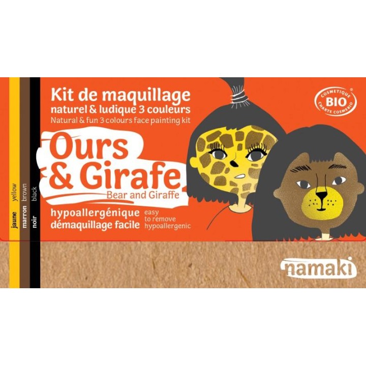 Kit de maquillaje infantil bio Oso y Jirafa