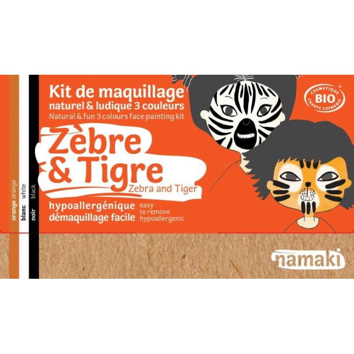 Kit de maquillaje infantil bio Zebra y Tigre