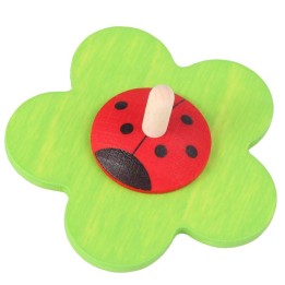 Peonza de madera Flor