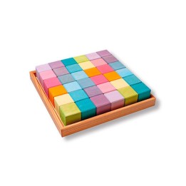 Mosaico de madera Dados pastel