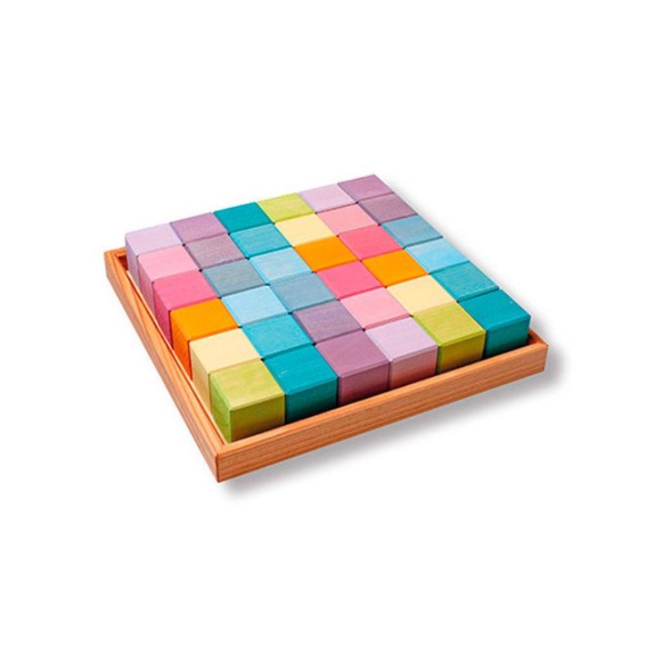 Mosaico de madera Dados pastel