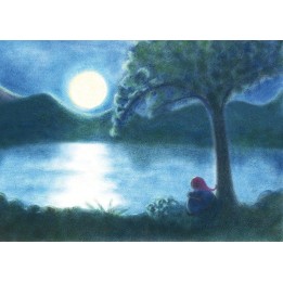 Postal la noche y la luna