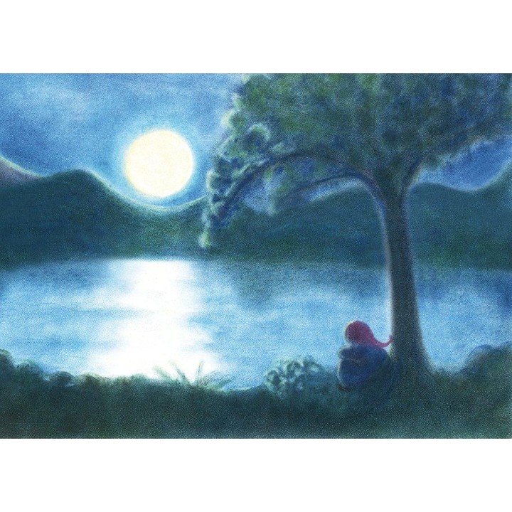 Postal la noche y la luna