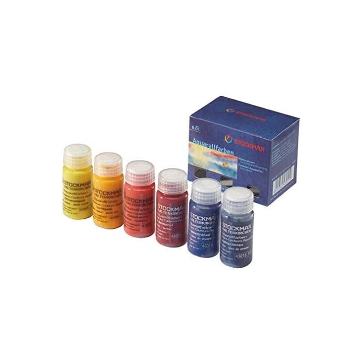 Stockmar - 6 botes de acuarela 20ml básico.