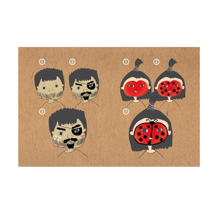 Kit de maquillaje infantil Pirata y mariquita