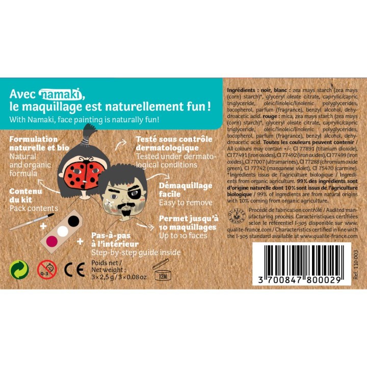 Kit de maquillaje infantil Pirata y mariquita
