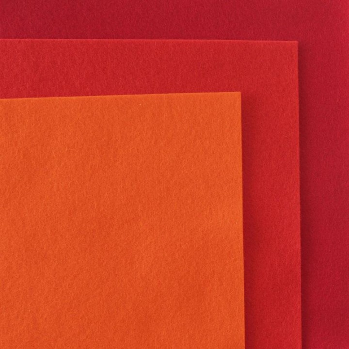 Fieltro de lana 100% tonos rojos